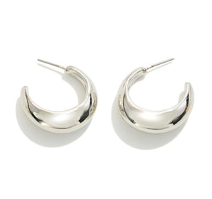 Tapered Metal Hoop - Silver