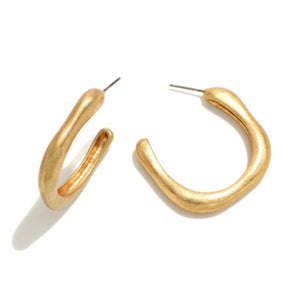 Rounded Square Metal Hoops - Gold